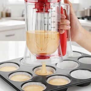 NWT 🧁🥞 HENNING LEE 4-CUP PRECISION CAKE PANCAKE CUPCAKE WAFFLE BATTER DISPENSER